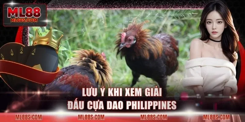 Lưu ý khi xem giải đấu cựa dao Philippines